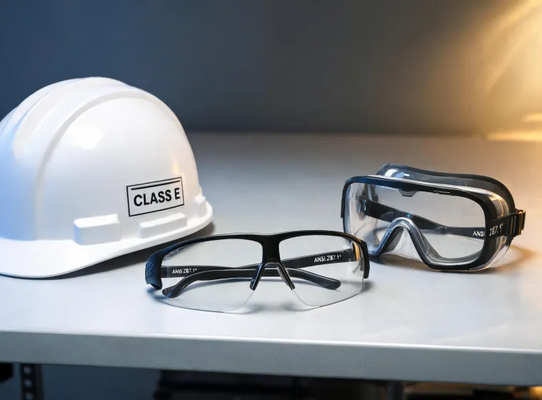 Safety eyewear and hard hat product grouping
