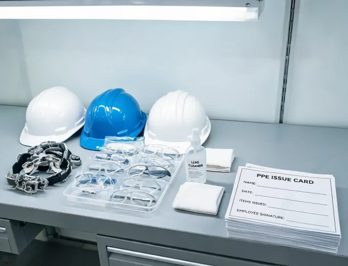 PPE inspection and reuse planning bench